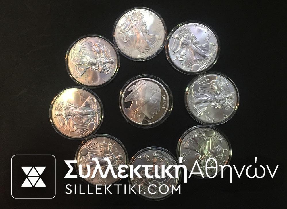 USA Lot Of 9 Different Ounces